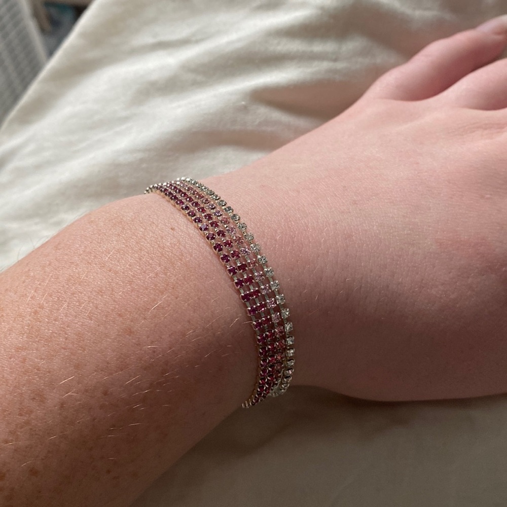 pink ombré crystal bracelet
